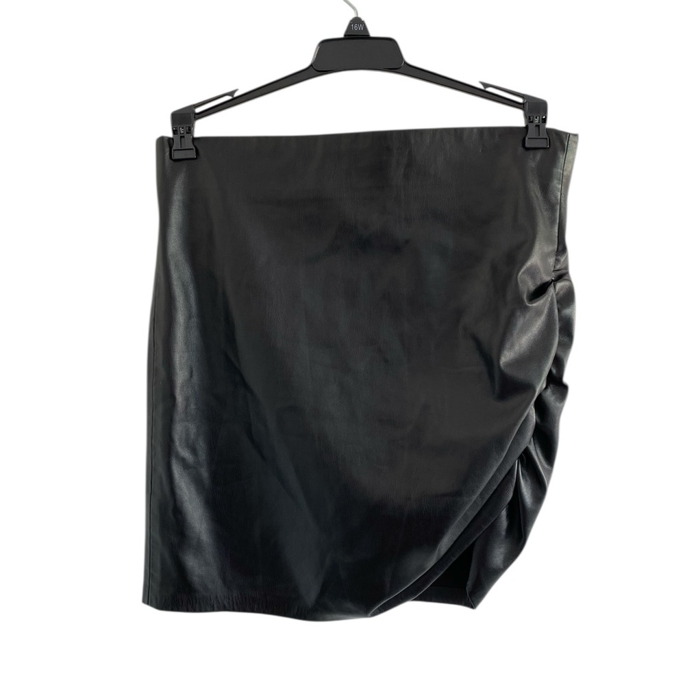 Zara faux leather skirt with ruched side
